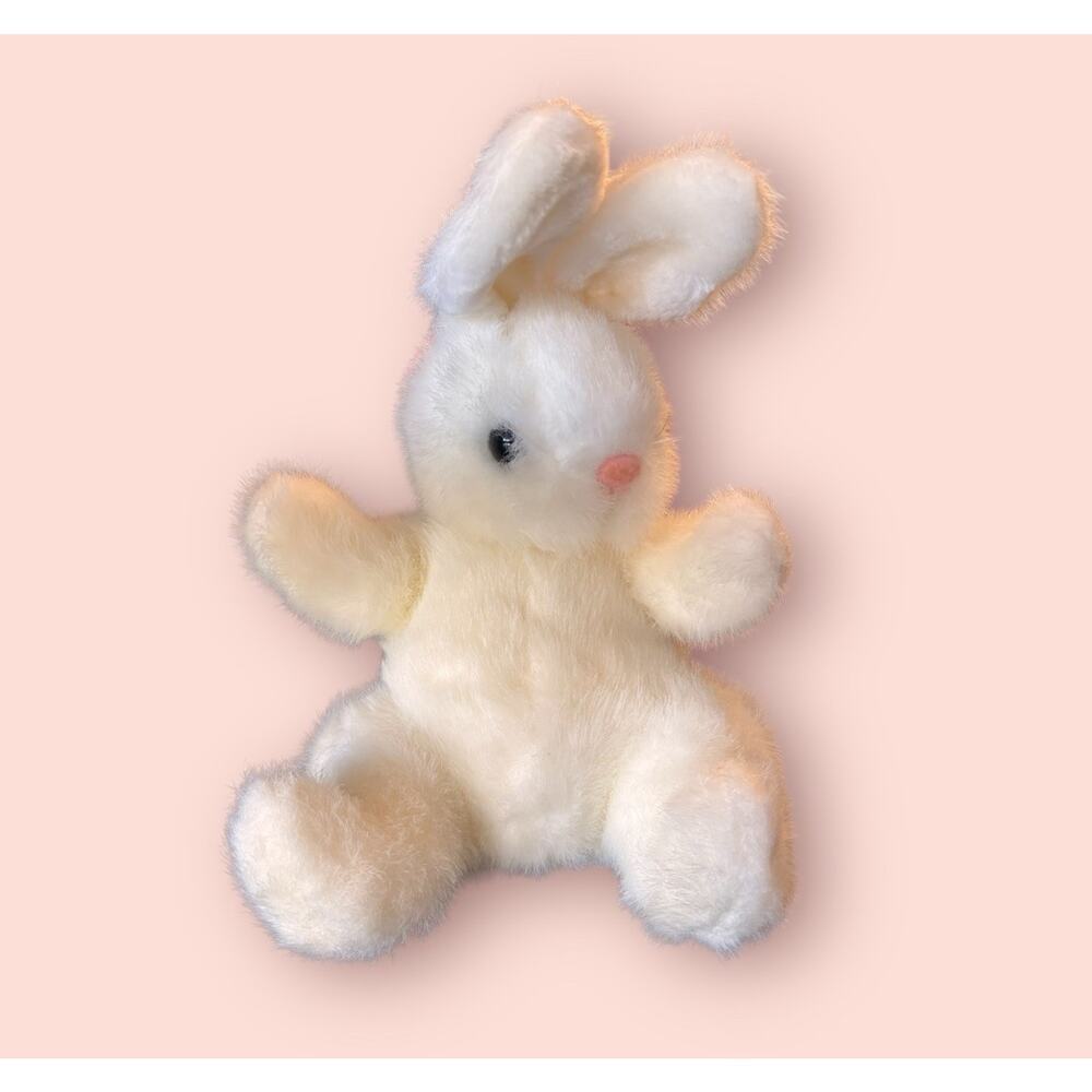 Vintage Adorable 1989 Fiesta White Plush BEGGING BUNNY RABBIT Easter 9" - Picture 2 of 5